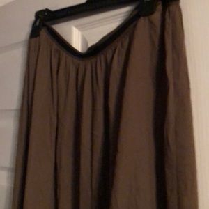 Brown float fabric maxi skirt